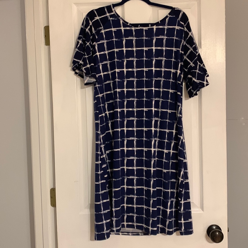 Blue patterned soft dress